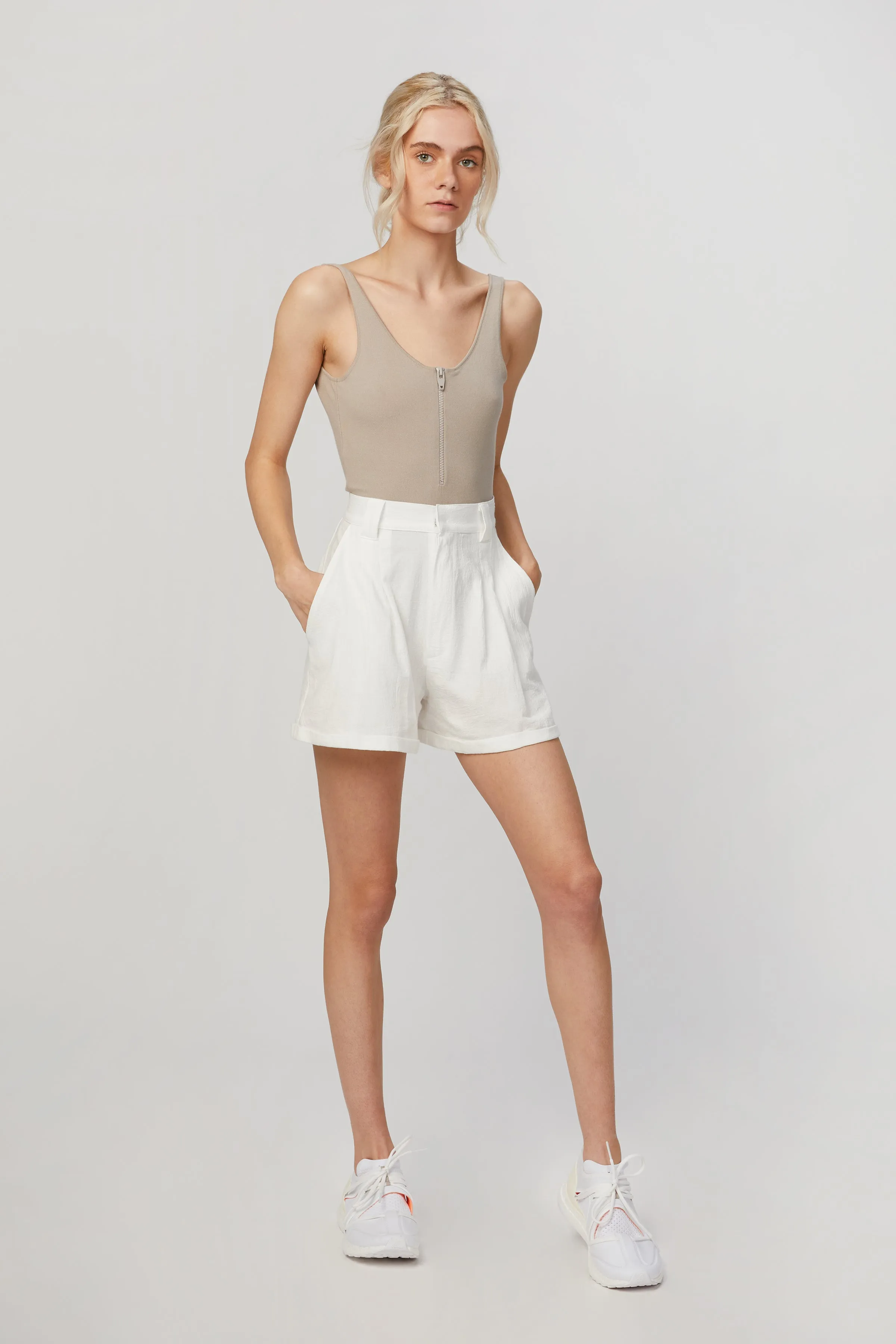 STRAP ZIP KNIT BODYSUIT