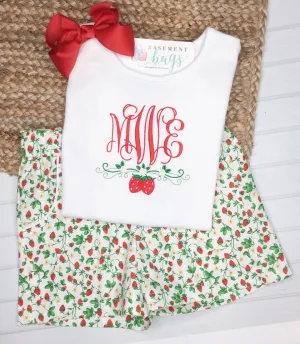Strawberry Monogram Shorts Set