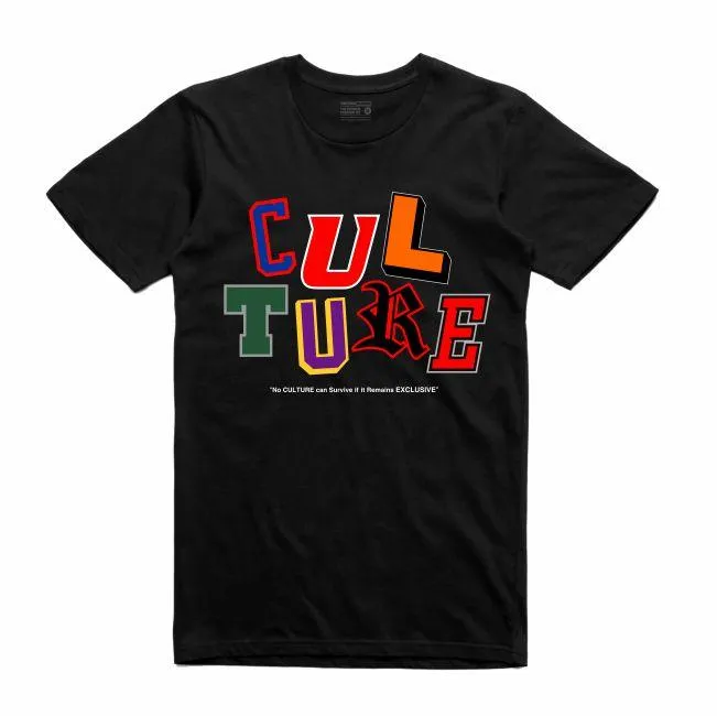 Streetwear on Demand CULTURE LETTERMAN TEE BLACK