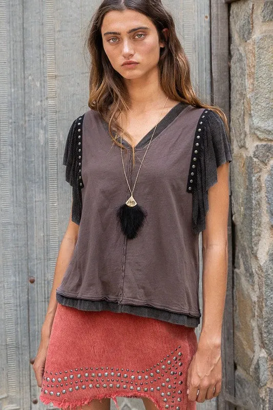 Studded Flutter Sleeve - POL