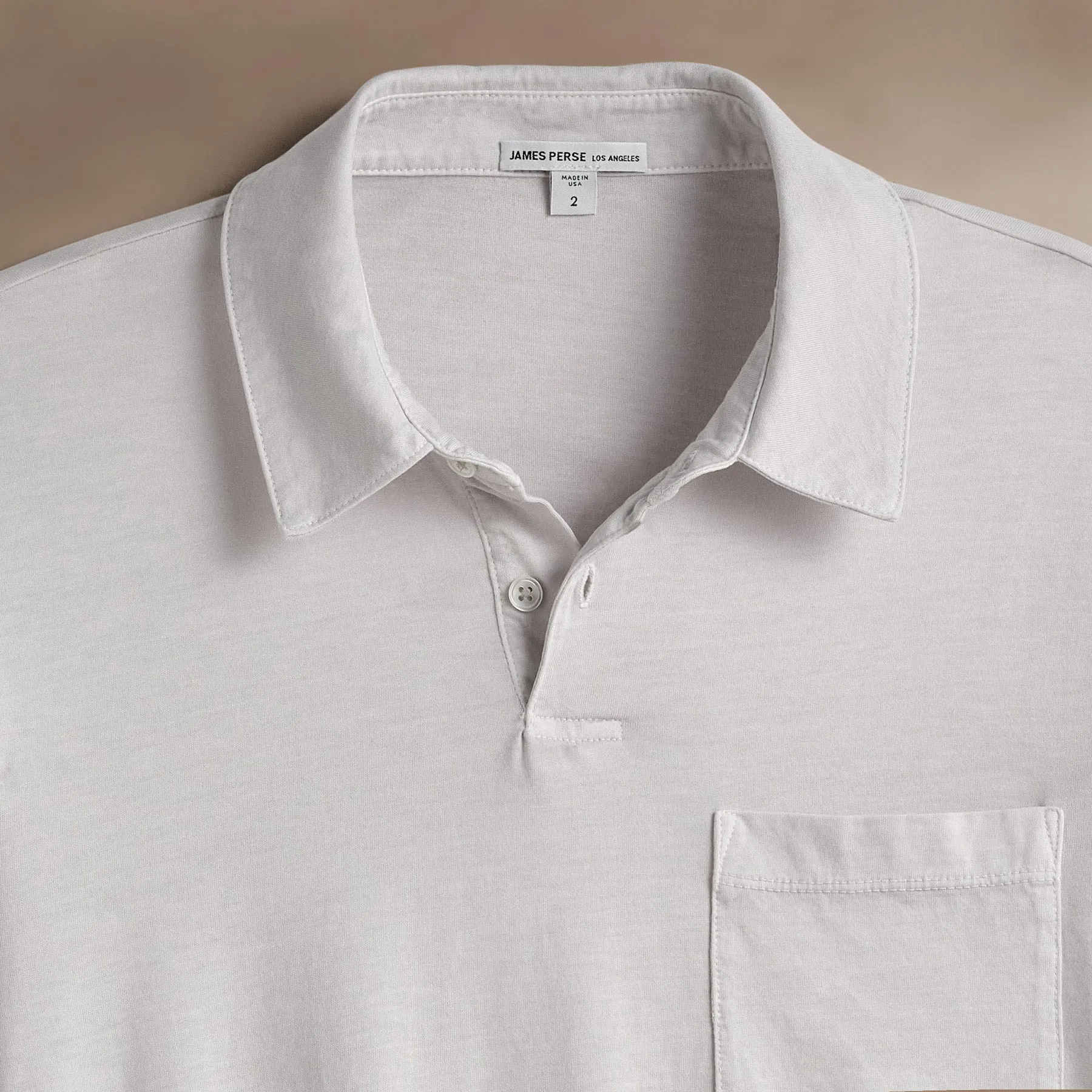 Sueded Jersey Rugby Polo - Light Mist Pigment
