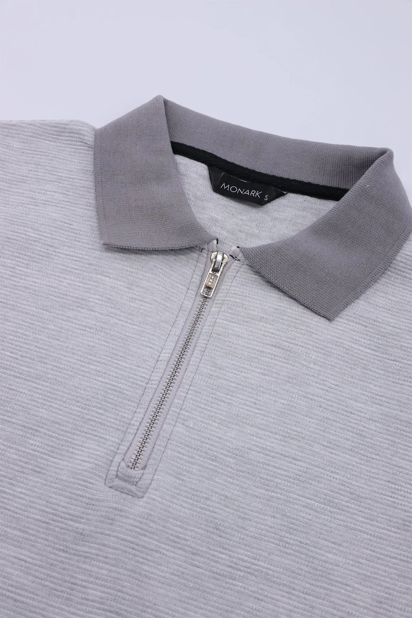 SunSip Textured Grey Polo Shirt