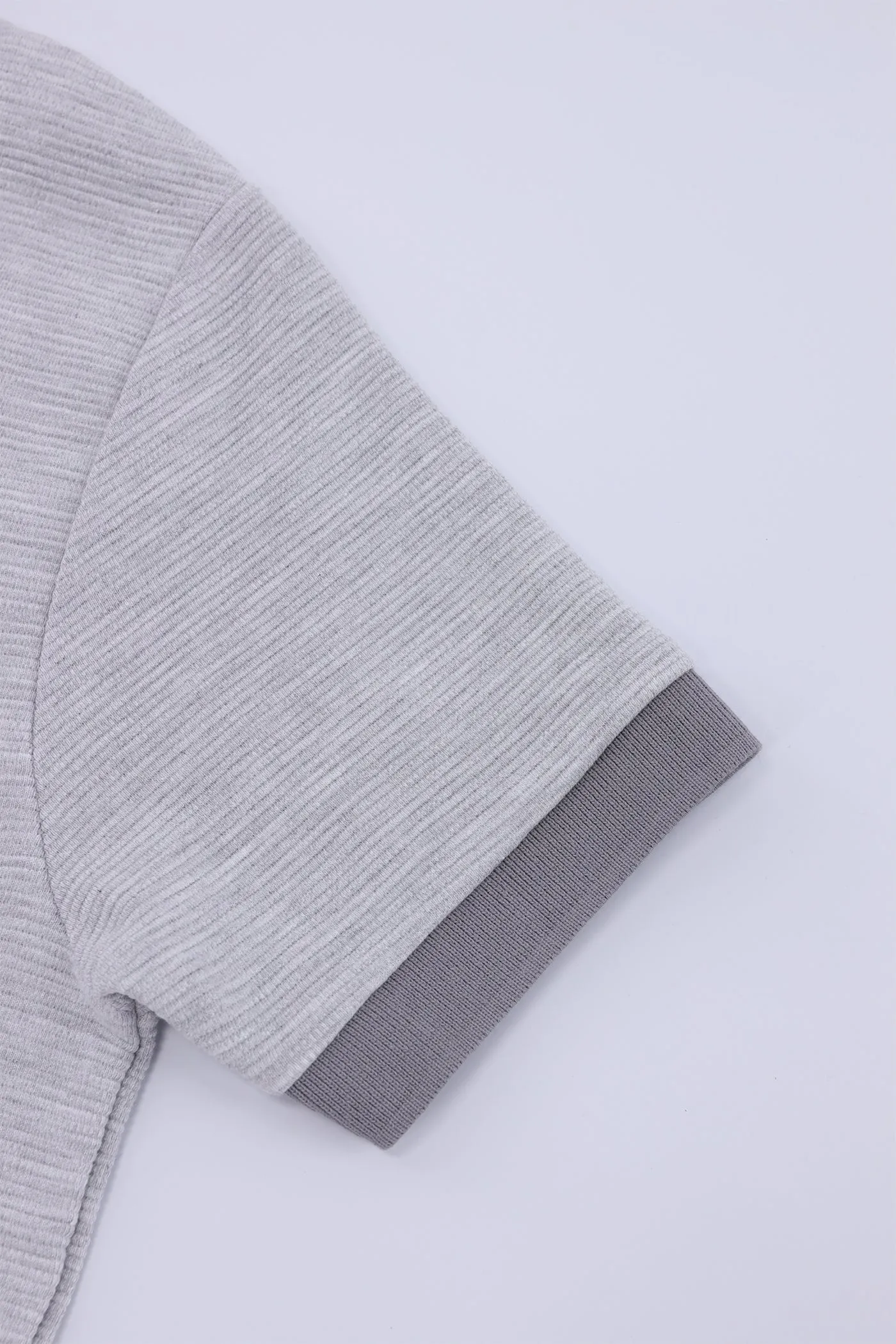 SunSip Textured Grey Polo Shirt