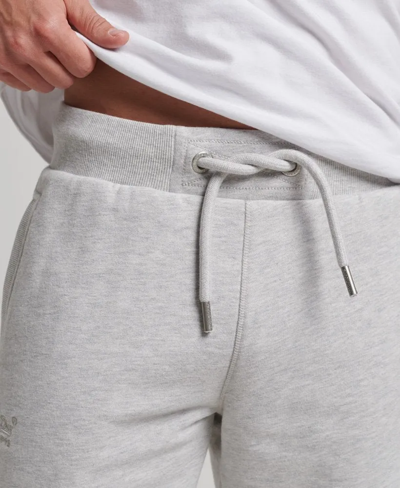 Superdry Vintage Logo Jersey Shorts Light Grey Marl