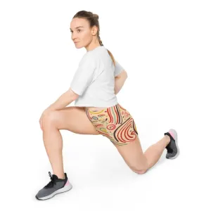 Swirl Pattern Shorts with Faux Suede Finish that Rocks