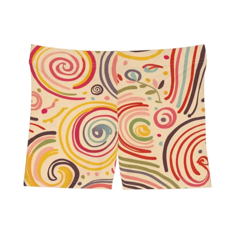Swirl Pattern Shorts with Faux Suede Finish that Rocks