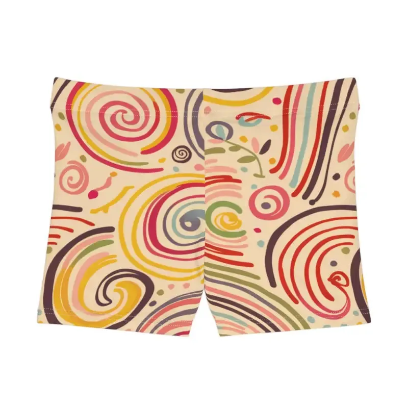 Swirl Pattern Shorts with Faux Suede Finish that Rocks