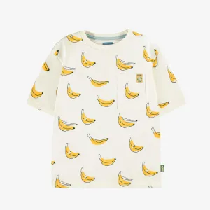 T-shirt crème à motifs de bananes, enfant || Cream T-shirt with banana all over print, child