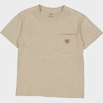 T-Shirt SS Bee Embroidered in Buttermilk