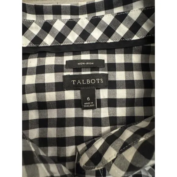 Talbots Checkered Set 2 Piece Women’s Size 6 Black And White Cotton Spandex