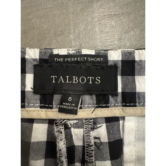 Talbots Checkered Set 2 Piece Women’s Size 6 Black And White Cotton Spandex