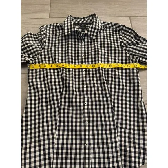 Talbots Checkered Set 2 Piece Women’s Size 6 Black And White Cotton Spandex