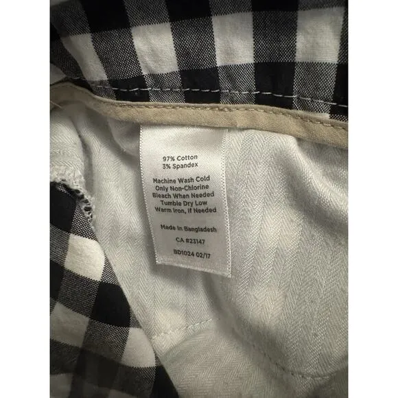 Talbots Checkered Set 2 Piece Women’s Size 6 Black And White Cotton Spandex