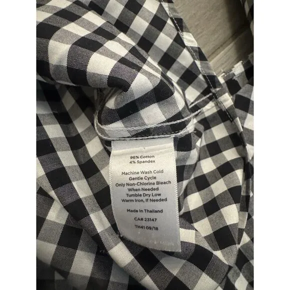 Talbots Checkered Set 2 Piece Women’s Size 6 Black And White Cotton Spandex