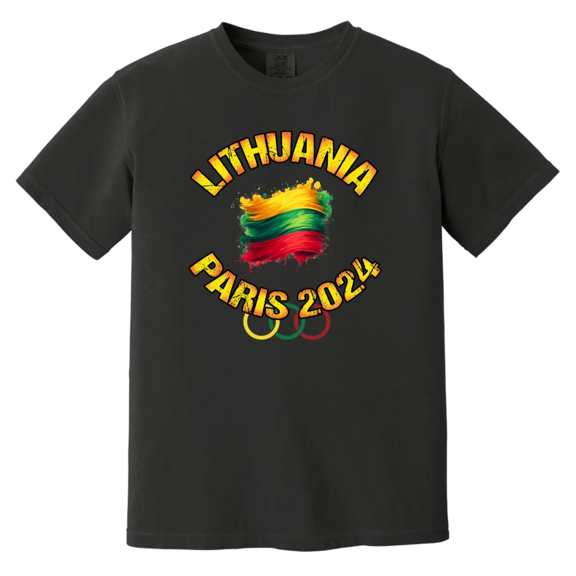 Team Lithuania 2024 Olympics - Men/Women Unisex Soft-Washed Comfort Cotton Short Sleeve T-Shirt
