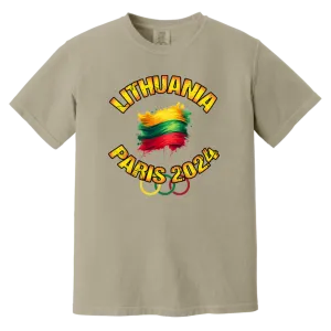 Team Lithuania 2024 Olympics - Men/Women Unisex Soft-Washed Comfort Cotton Short Sleeve T-Shirt