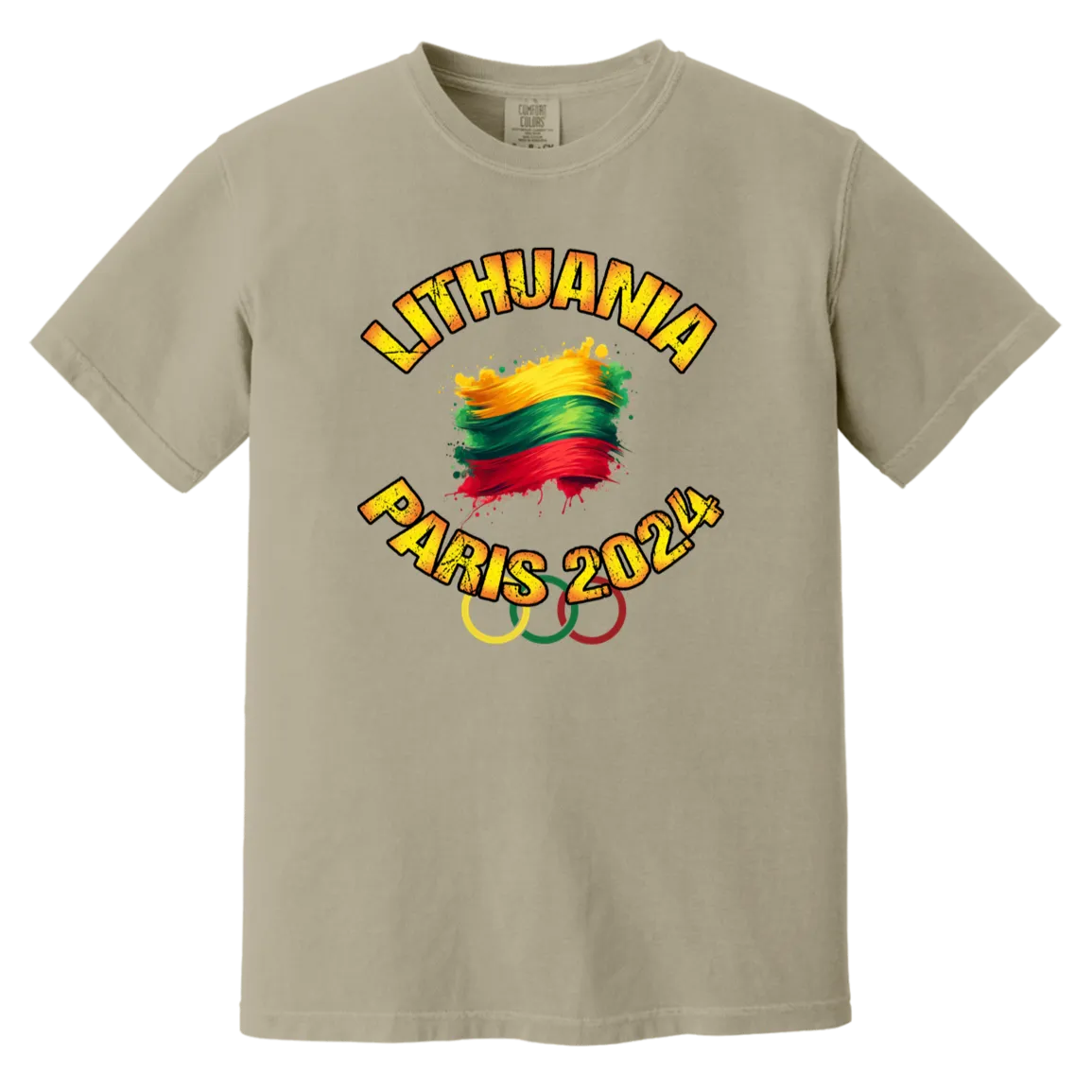 Team Lithuania 2024 Olympics - Men/Women Unisex Soft-Washed Comfort Cotton Short Sleeve T-Shirt