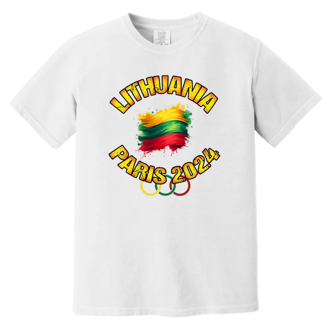 Team Lithuania 2024 Olympics - Men/Women Unisex Soft-Washed Comfort Cotton Short Sleeve T-Shirt