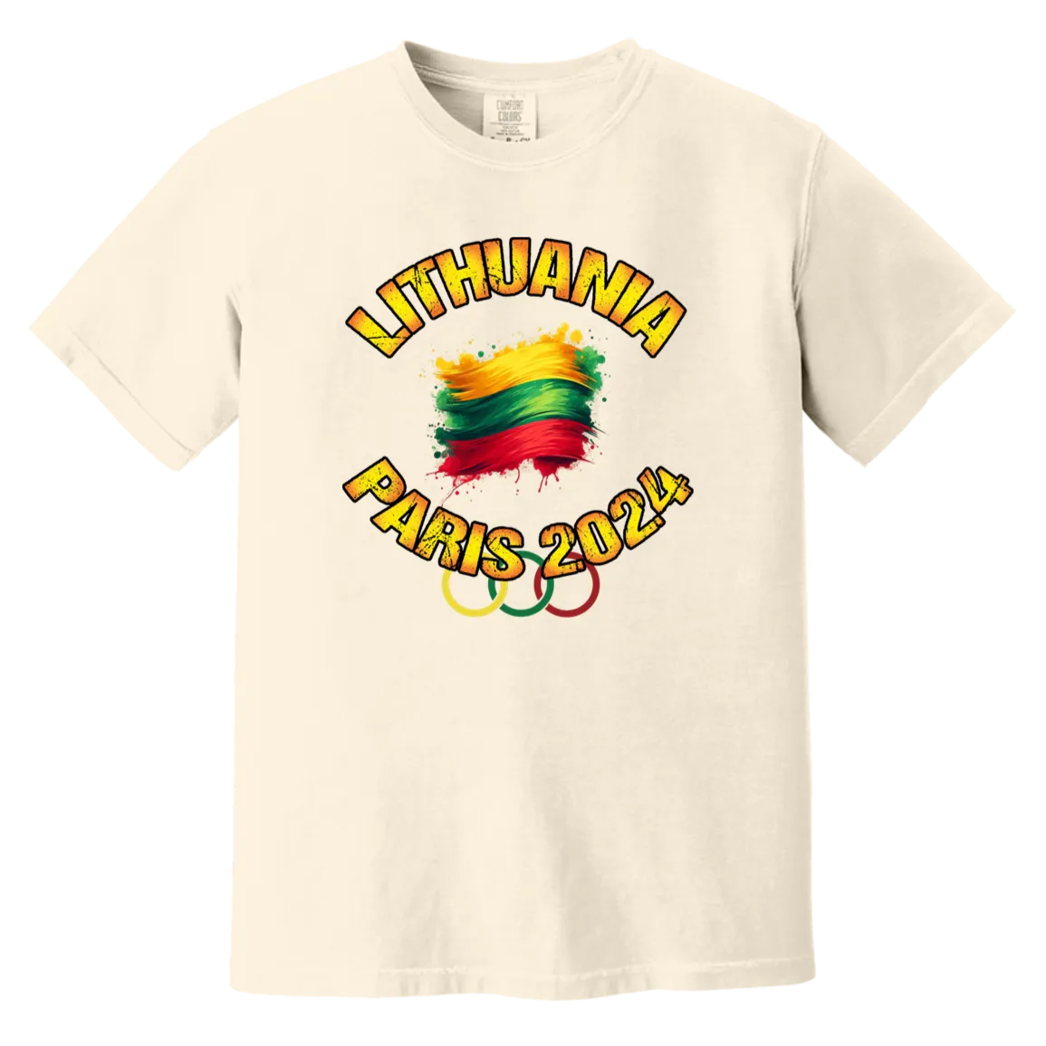 Team Lithuania 2024 Olympics - Men/Women Unisex Soft-Washed Comfort Cotton Short Sleeve T-Shirt