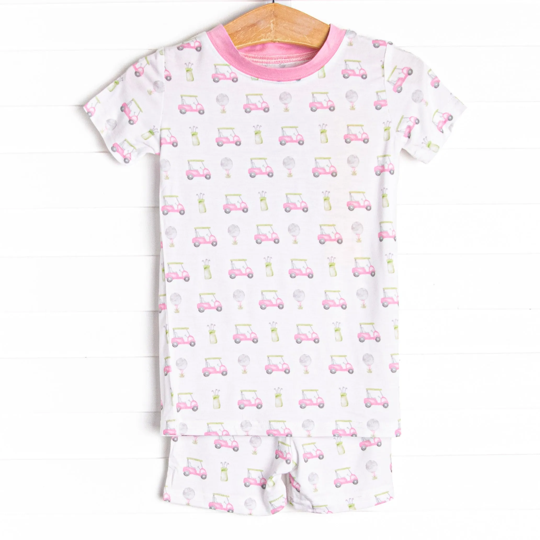 Tee Time Bamboo Pajama Short Set, Pink