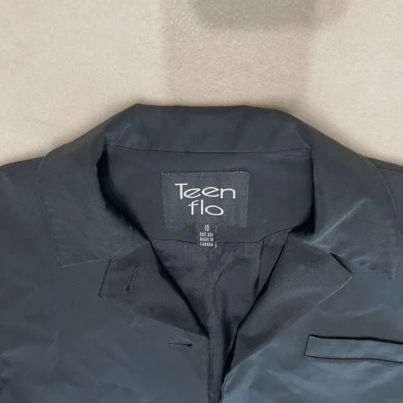 Teen Flo Black Blazer, Size: 10
