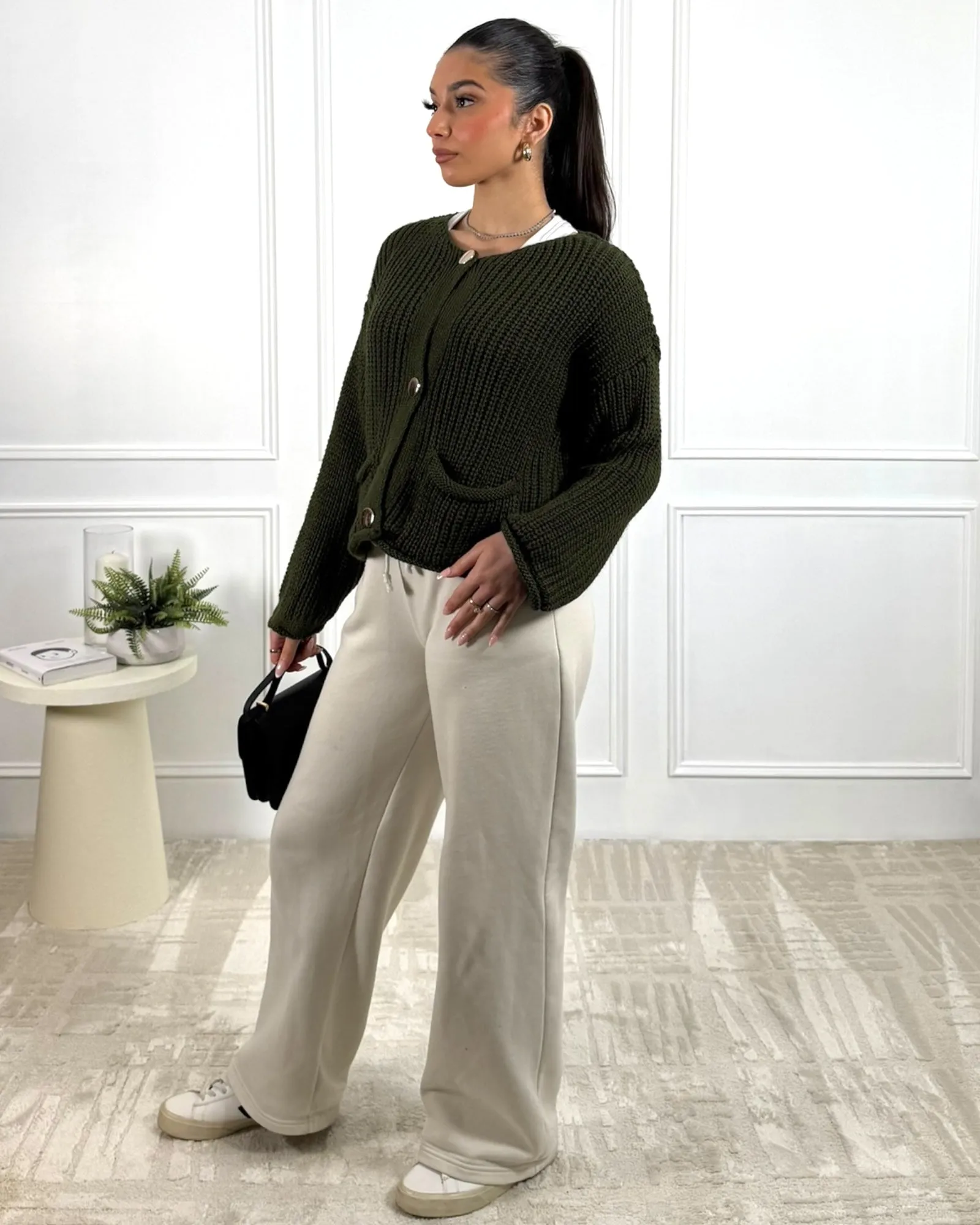 The Khaki Rosewood Cardigan