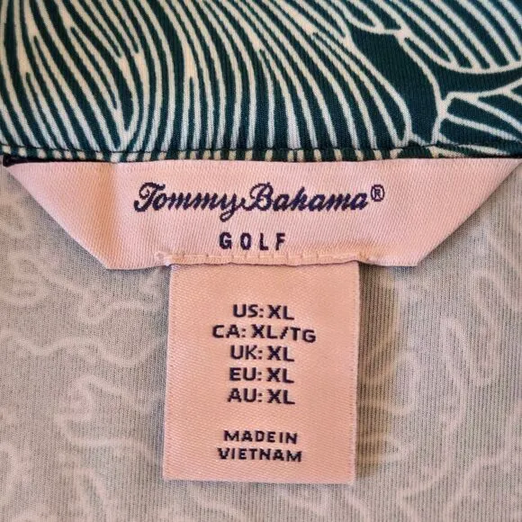 Tommy Bahama Womens Coral Theme 1/4 Zip Golf 2 Pc Matching Set Green White XL/L