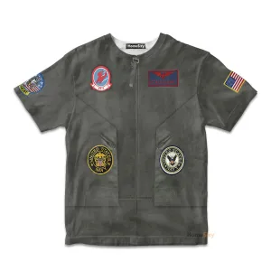 Top Gun Pete Maverick Mitchell Custom Cosplay Costume Kid Tshirt QT205072Hf