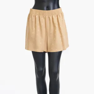 Triomphe Shorts In Caramel Shiny Matte Silk