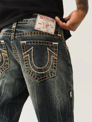 True Religion Men Blue Slim Fit Washed Jeans