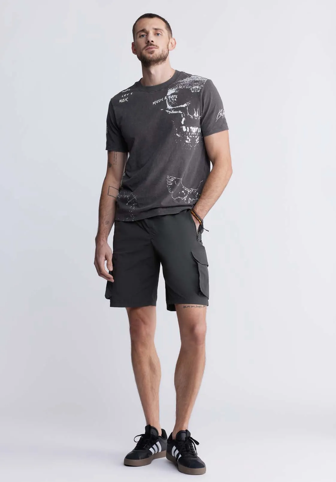 Tupeck Men's Short Sleeve Graphic T-shirt, Dark Grey - BM24330