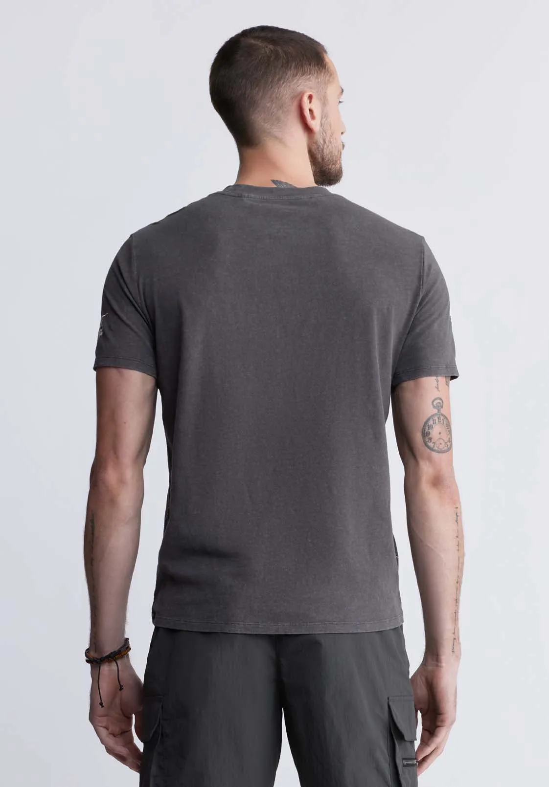 Tupeck Men's Short Sleeve Graphic T-shirt, Dark Grey - BM24330