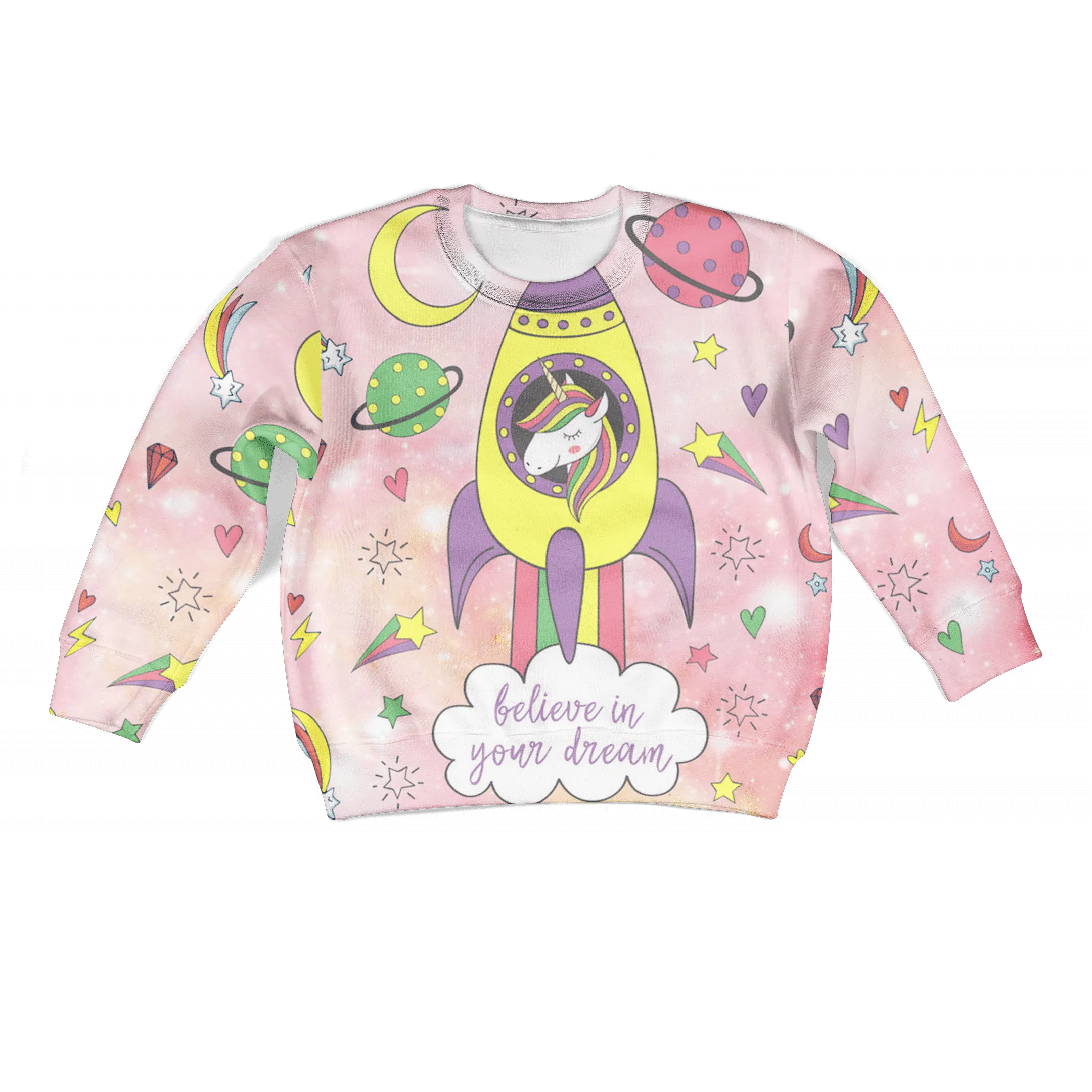 Unicorn Believe In Your Dream Custom Cosplay Kid Hoodie