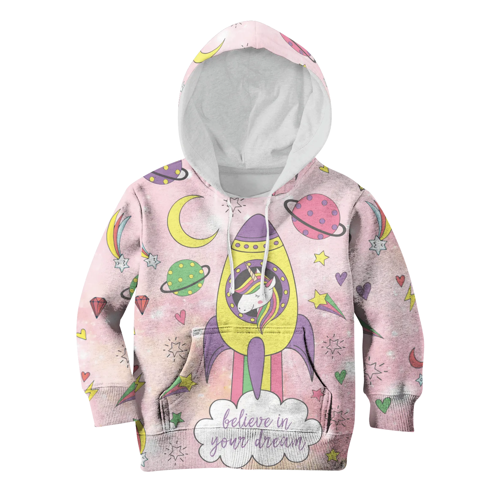 Unicorn Believe In Your Dream Custom Cosplay Kid Hoodie