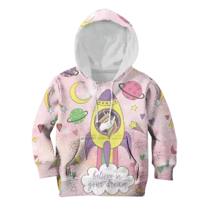 Unicorn Believe In Your Dream Custom Cosplay Kid Hoodie