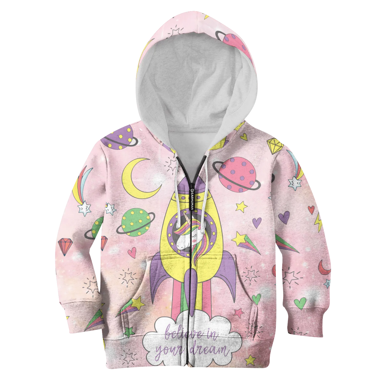 Unicorn Believe In Your Dream Custom Cosplay Kid Hoodie