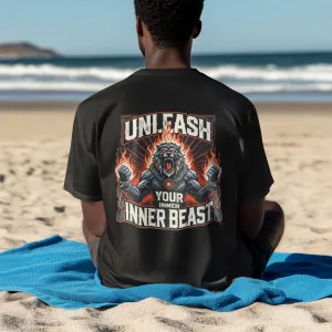 Unleash Your Inner Beast Inspirational Gym Shirt - Motivation for Your Workout - RISE SOVEREIGN