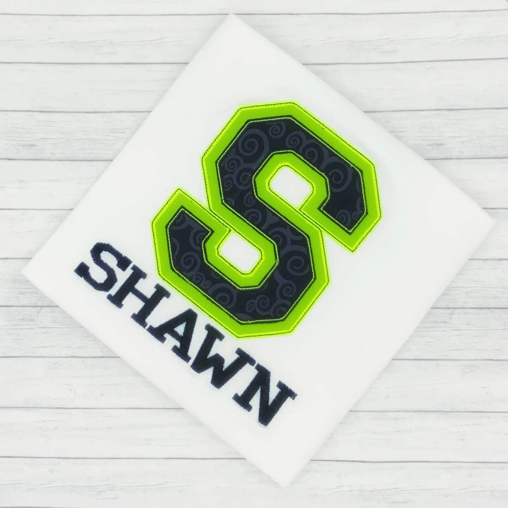 Varsity Name Shirt Lime and Black