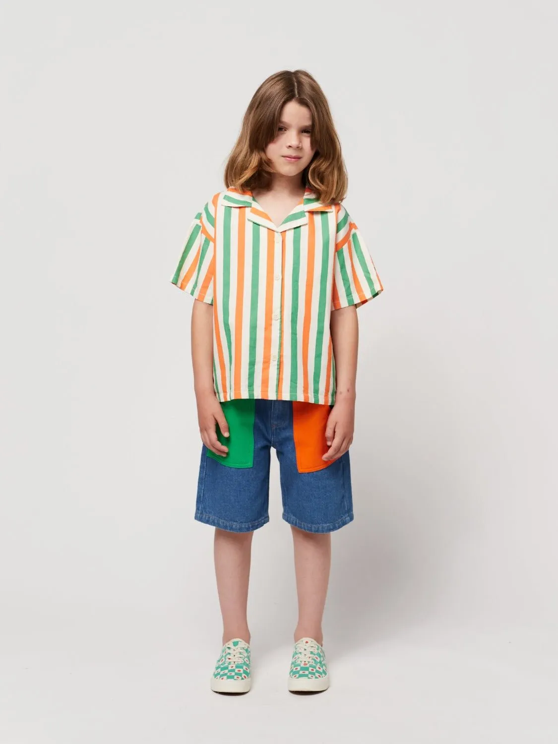 Vertical Stripes Woven Shirt by Bobo Choses