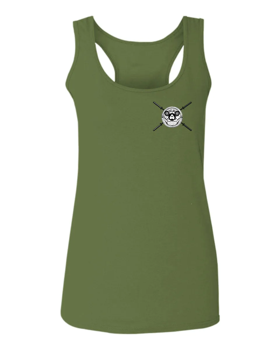 VICES AND VIRTUESS Funny Graphic Skull Deadlifts Day Fitness Gym Tough Workout  women's Tank Top sleeveless Racerback