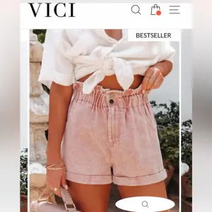 VICI Turner High Rise Vintage Wash Denim Shorts - Dusty Rose