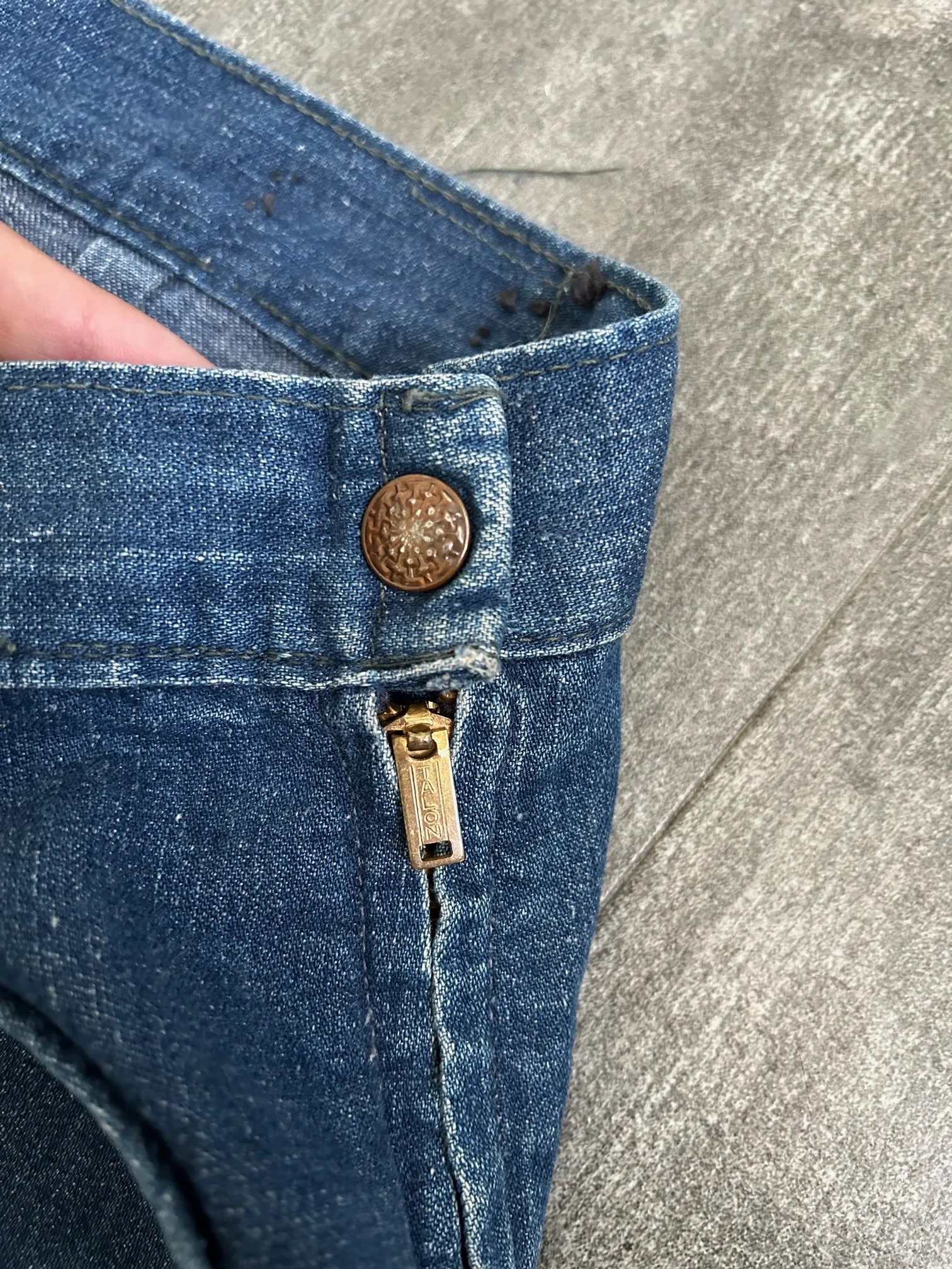 Vintage 1940s jeans . 40s denim pants . 32-33 waist