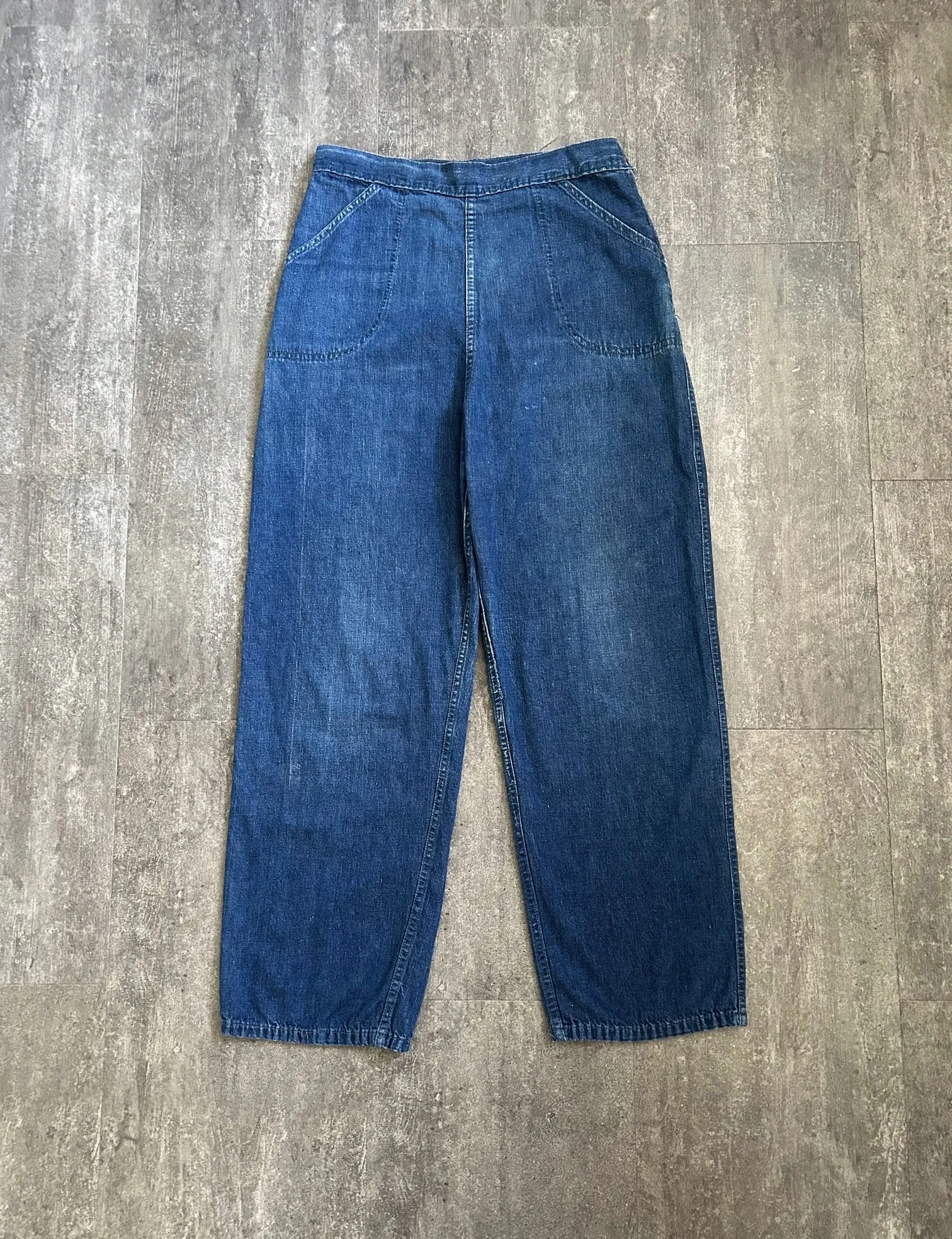 Vintage 1940s jeans . 40s denim pants . 32-33 waist