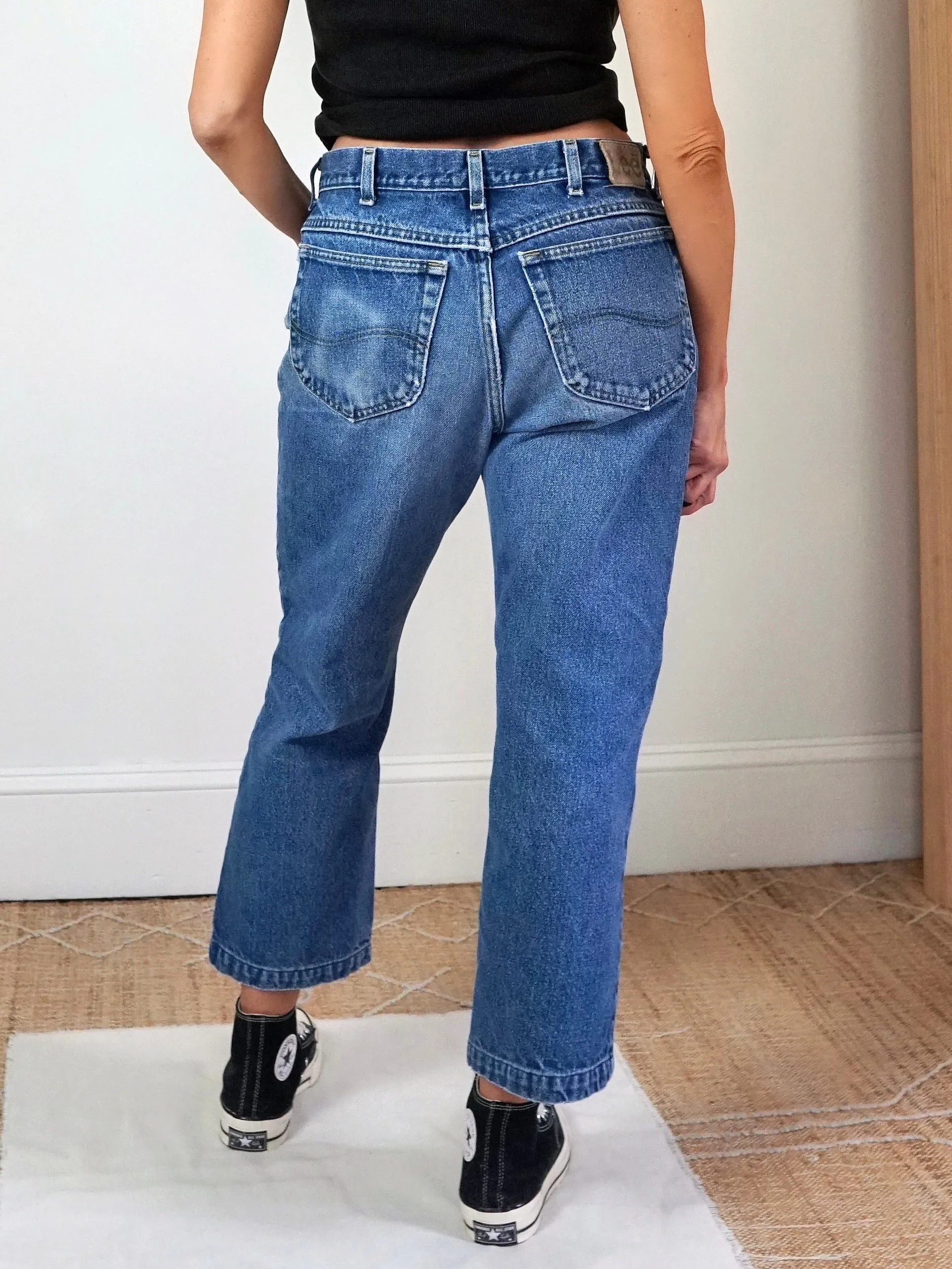 Vintage 80's Lee Cropped Jeans - 33" Waist