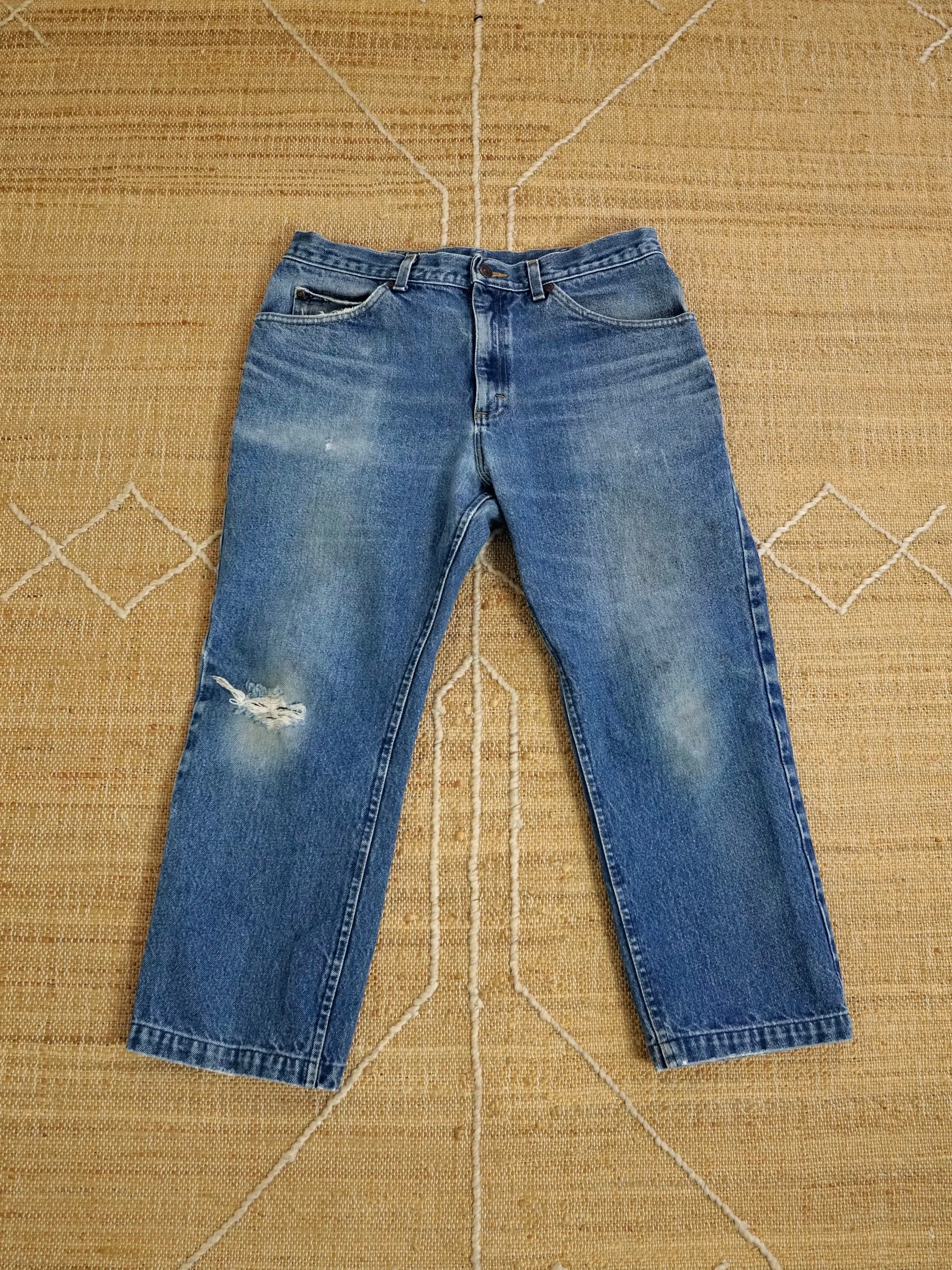 Vintage 80's Lee Cropped Jeans - 33" Waist