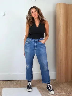 Vintage 80's Lee Cropped Jeans - 33" Waist