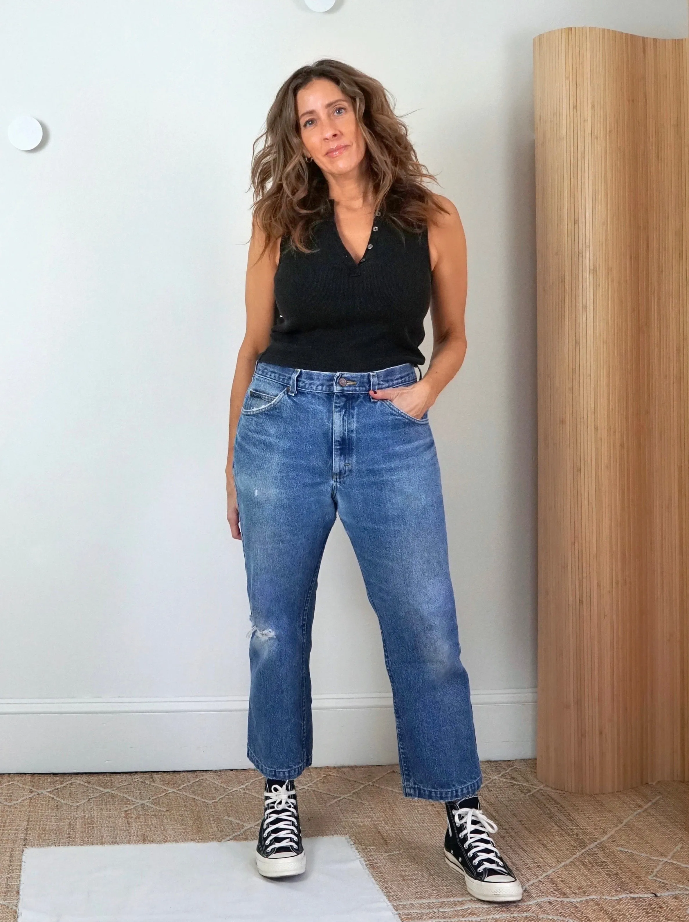 Vintage 80's Lee Cropped Jeans - 33" Waist