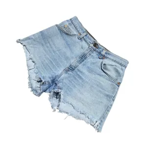 Vintage 90s Levi’s 910 Classic Fit Distressed Blue Women’s Denim Shorts