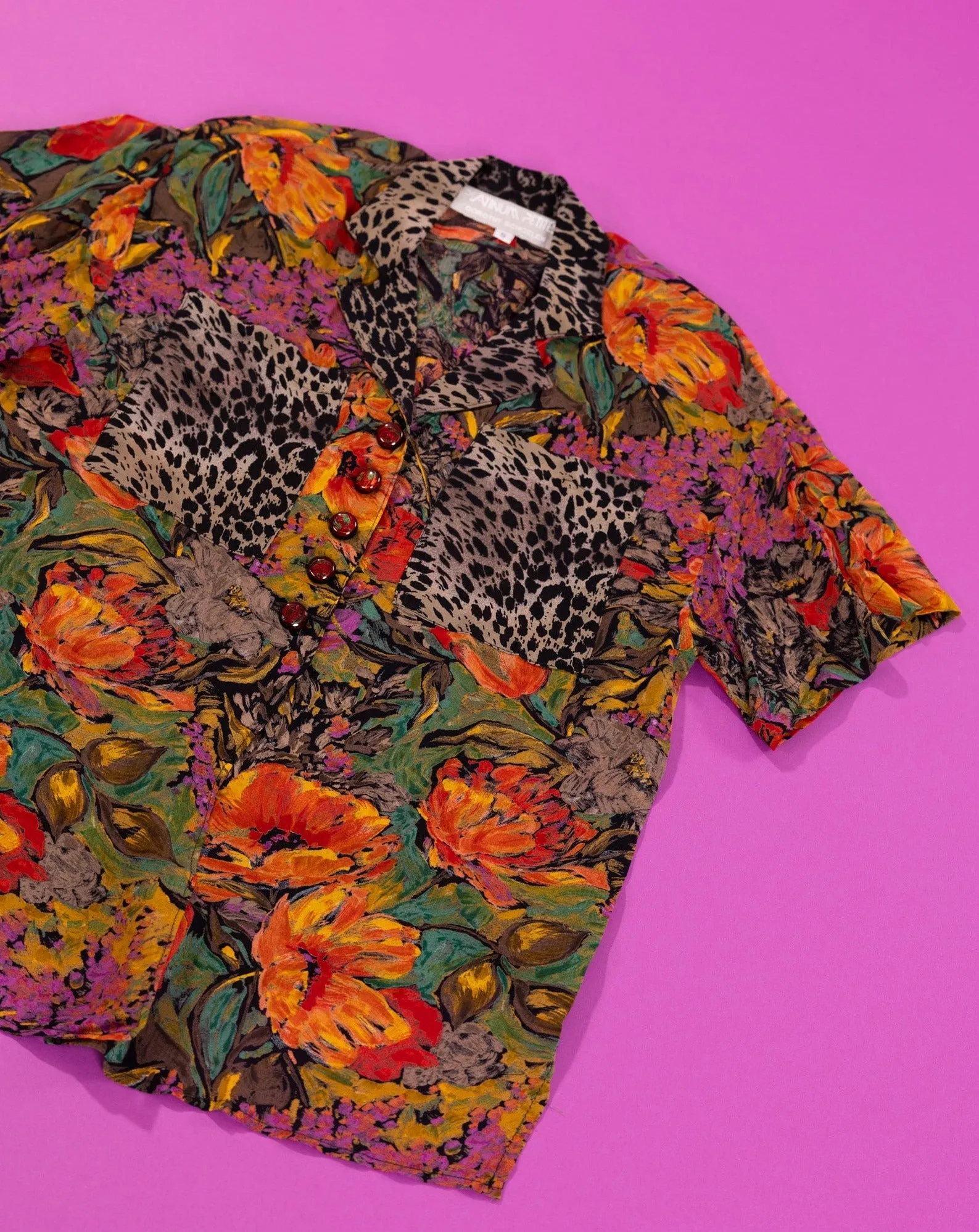 Vintage 90s Platinum Petites Retro Fall Button Up & Shorts Set
