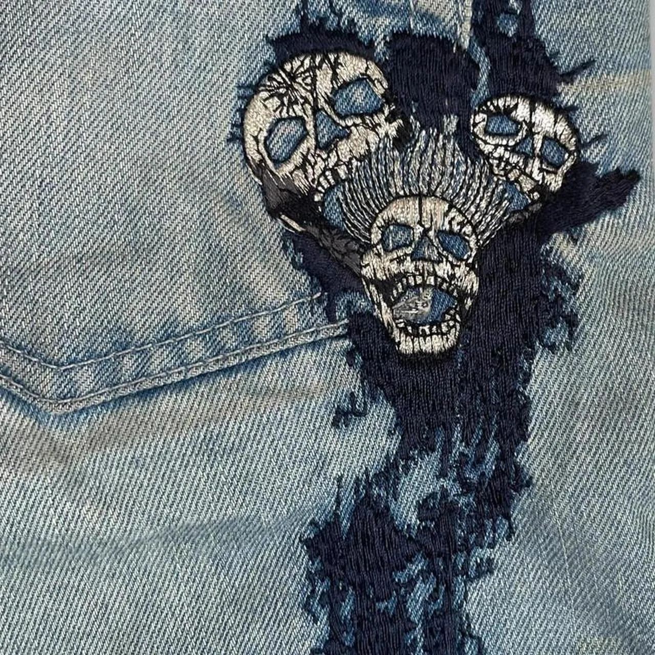 Vintage Big Train Japanese Denim Embroidered Straight Fit Jeans